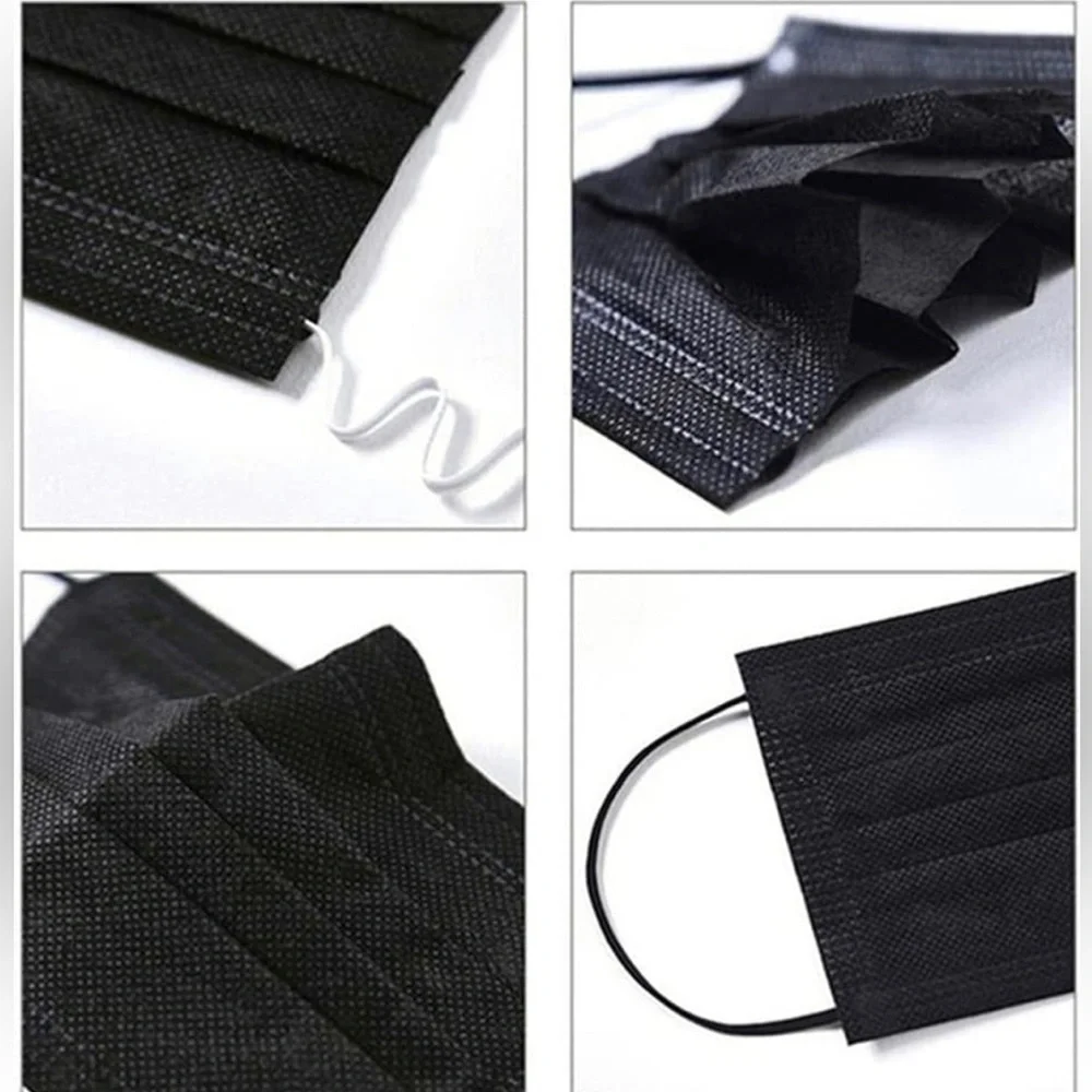 UNISEX 100pcs Disposable Masks Breathable 3 Layer Masks for Adult Men & …